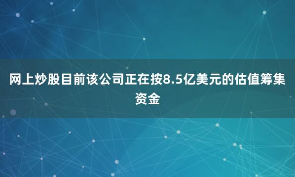 网上炒股目前该公司正在按8.5亿美元的估值筹集资金